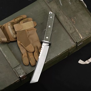 Cuchillo de hoja fija fantasma para supervivencia al aire libre Camping Caza-Acero inoxidable con mango G10 OEM personalizable - Product Image 1