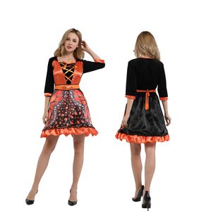 Venta Directa de Fábrica de Hermosos Disfraces de Mariposa para Halloween, Disfraces de Poliéster Negro <span class=keywords><strong>y</strong></span> Naranja para Mujer, Conjuntos de Disfraces de Televisión <span class=keywords><strong>y</strong></span> Cine - Product Image 1