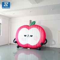 Modèle gonflable personnalisé en forme de demi-pomme de dessin animé pour la publicité d'événements en plein air, la promotion de la marque et la décoration