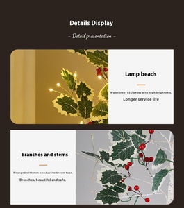 Christmas <b>Tree</b> Light LED <b>Plastic</b> IP44 Waterproof Battery Powered New Year Holiday Party Decoration Luminous Indoor Home Red - Product Image 6