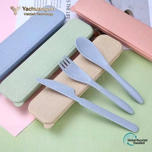 Juego de Cubiertos Portátiles de Plástico, Cuchara, Tenedor y Cuchillo, Material PP Ecológico, Color Gris Azulado, Vajilla de Viaje - Product Image 6