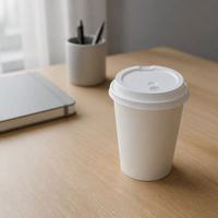 Gobelets en papier noirs jetables pour boissons chaudes (chocolat chaud), avec couvercles, manchons et bâtonnets mélangeurs, pour fêtes et pique-niques