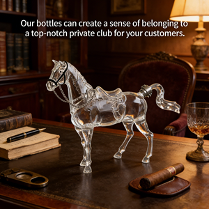 Bouteille à liqueur universelle de qualité supérieure en verre transparent, verre borosilicate, whisky, vodka, <span class=keywords><strong>tequila</strong></span>, brandy, gin, logo personnalisé Facto... - Product Image 3