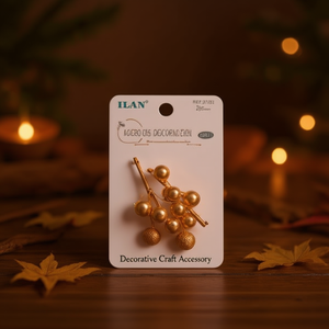 Ilan Flores Bacche Dorate 2 Pezzi Accessorio Decorativo per Artigianato - Product Image 3