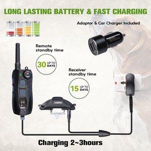 전문 학년 개 E 칼라 2000 미터 원격 개 트레이너 충전식 방수 최고의 애완 동물 훈련 고리 2 개 - Product Image 5