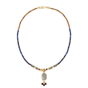 Collar de Cadena con Diseño Étnico para Mujer, Estilo Dunhuang, Nuevo Diseño Chino con Lapislázuli Natural y Perlas de Agua Dulce - Product Image 3