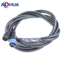 Cable de Alimentación AHUA DC K20 de 2 Pines, Moldeado, Macho y Hembra, IP68, Cable de Extensión, Conectores de Cableado para Baterías