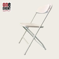 Lot de 10 chaises pliantes modernes en plastique imperméable avec structure en acier empilable pour repas en extérieur et événements commerciaux