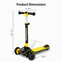 Trottinette pour enfants avec roues en PU ABEC-7, LED clignotantes, pliable, légère, pour jeux en plein air