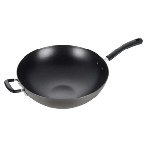 <span class=keywords><strong>Wok</strong></span> Negro <span class=keywords><strong>Anodizado</strong></span> Resistente de 14 Pulgadas, Apto para Horno/Asador, Compatible con Estufa de Gas a 350F, Antiadherente, Sartén para Saltear de 5 Cuartos - Product Image 1