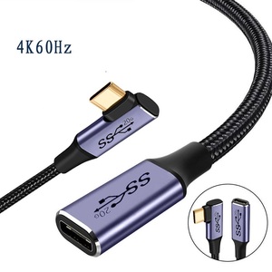 高品质弯头 TYPE-C 3.2 公对母延长线 PD100W 20Gbps 4k 音视频全功能 Type c 充电线 - Product Image 3