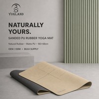 Tapete de Yoga de PU Lijado Yugaland Commercial Chain, 183*68cm, Tapete de Entrenamiento de Goma para Gimnasio Profesional, Venta al Por Mayor