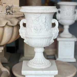 BLVE décoratif extérieur sculpté à la main Style occidental grand Vase classique granit naturel marbre jardin <span class=keywords><strong>pot</strong></span> <span class=keywords><strong>de</strong></span> <span class=keywords><strong>fleurs</strong></span> - Product Image 6