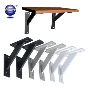 Matériau en aluminium Noir mat Support mural flottant robuste Support mural d'angle pour étagère - Product Image 2