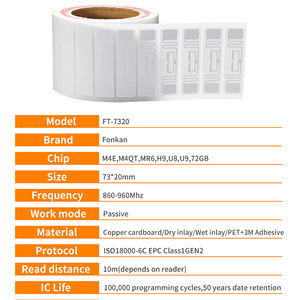 10 м, бирка диапазона считывания, 73*20 мм, 128 бит, Пассивные метки <span class=keywords><strong>RFID</strong></span>, UHF <span class=keywords><strong>RFID</strong></span> метки для управления запасами - Product Image 3
