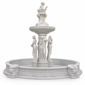 Fuente de Jardín de Piedra Arenisca Blanca para Exteriores con Figuras Clásicas y Fuente de Agua para Plaza - Product Image 2