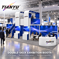 Stand d'exposition TIANYU à deux niveaux, sans outil de montage, pour salons professionnels, événements, expositions commerciales et foires