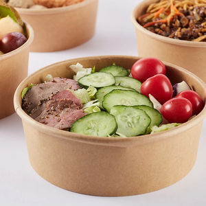 Bol jetable en papier kraft biodégradable de haute qualité de 32 oz avec couvercles en PET pour salade - Product Image 3
