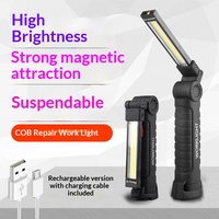 Lampe de travail portable LED COB haute luminosité de qualité supérieure avec indice de protection IP54, commande tactile, rechargeable, en matériau ABS, garantie 1 an