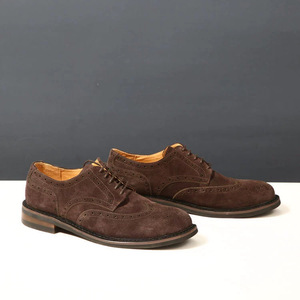 <span class=keywords><strong>Scarpe</strong></span> Derby Brogue Vintage Fatte a Mano per <span class=keywords><strong>Uomo</strong></span>, Allacciate, Casual, in Pelle Scamosciata, Stile Britannico - Product Image 6