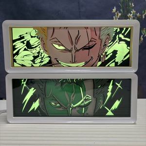 Boîte à lumière Roronoa <span class=keywords><strong>Zoro</strong></span> de 26 cm avec cadre en bois ABS, rétroéclairage RGB, piles 3AA, connexion USB-C, jouets d'anime japonais - Product Image 3