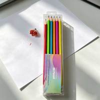 Ensemble de crayons personnalisés certifiés EN71 ISO, crayons triangulaires en plastique de couleur métallique HB avec gomme, 7,5 pouces, vente en gros directe d'usine