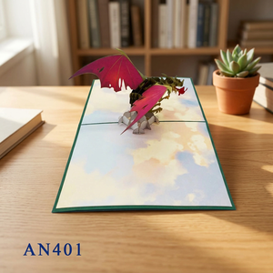 Wholesale 3D Pop Handmade Thanksgiving Greeting Card Fantasy Fire <b>Dragon</b> Design Animal Style Paper Cutting Crafts Gifts - Product Image 4