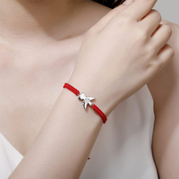 Bracelet en macramé tressé en acier inoxydable avec breloque ange et cœur en cristal, cordon ajustable, bijoux pour hommes et femmes, logo personnalisé, vente en gros OEM