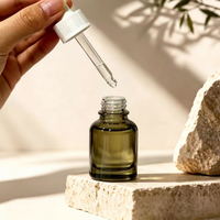 Botol Serum Kaca Kosmetik 30ml Grosir dengan Tutup Pipet, Kemasan Botol Kaca Kosong untuk Minyak Esensial Kosmetik
