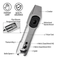 Palanca de Titanio EDC para Bolsillo, Herramienta Manual Multifuncional Práctica de Titanio EDC, Herramienta de Emergencia para Exteriores, Palanca de Titanio
