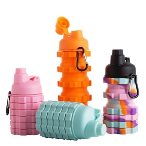 Nouvelle arrivée : bouteille d'eau pliable portable en silicone pour le sport, avec logo personnalisé, gobelet d'eau pliable - Product Image 1