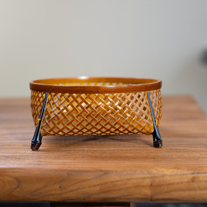 <b>Bamboo</b> Woven Storage Baskets Round For Fruit Tea Snacks Living Room Use Standing Type - Product Image 4
