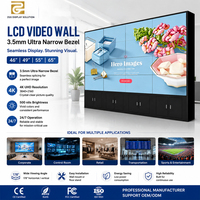 Mur vidéo LCD 55 pouces avec cadre de 3,5 mm, écran de jonction 4K UHD avec animation pour salle de contrôle, système de sécurité et utilisation en ascenseur