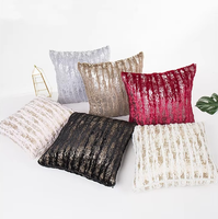 Housse de coussin 3D rayée moderne et élégante 43*43cm, douce, décorative pour la maison, motif dôme, doré/argenté, 1 pièce, taie d'oreiller personnalisée pour canapé