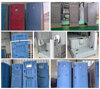 Toilettes mobiles pliables en plastique HDPE de bonne qualité, toilettes chimiques jetables, toilettes portables