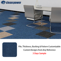 Dalles de moquette bleu foncé de 50 cm pour chambre, sous-sol, usage commercial, dalles antidérapantes pour sol, revêtement de sol en moquette