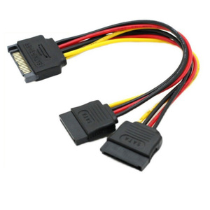 Sata 1 To 2 <b>Power</b> <b>Cable</b> 15Pin Male To Dual Female Connector For Hard Disk Computer Use About 20Cm Length - Product Image 1