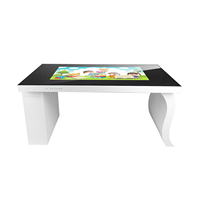 PC de 55 pulgadas con pantalla táctil integrada, mesa de centro multitáctil interactiva, mesa táctil de red inteligente con pantalla LCD