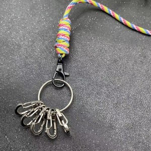 Cordon de téléphone tissé à la main avec boucle métallique, noir, bleu royal, orange, vert militaire, gris floral, six couleurs disponibles - Product Image 4