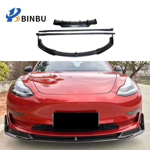 ชุดตัวกระจายแสงสำหรับรถยนต์ Tesla Model3คาร์บอนไฟเบอร์ด้านหน้าและด้านหลังกระโปรงข้าง - Product Image 2