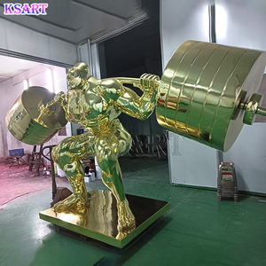 Lớn Electroplated thể hình cử tạ bức tượng thể dục Câu lạc bộ điêu khắc phòng tập thể dục trang trí Chrome mạ GORILLA Vua <span class=keywords><strong>Kong</strong></span> - Product Image 4