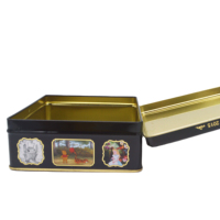 Boîte en étain vide de luxe avec charnière, emballage cadeau de Noël