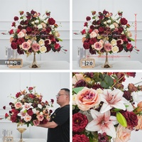 Boule de fleurs artificielles en soie DKB Luxury 70cm bleu vert blanc pour mariage, maison, hôtel, villa, décoration de fête