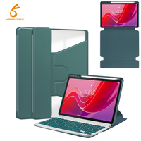 Abnehmbare um Grad drehbare 11-Zoll-PU-Ledertasche für iPad Inklusive Tastatur abdeckung Stifts chlitz Touchpad und Hintergrund beleuchtung
