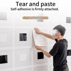 แผ่นฝ้าเพดานพีวีซี3D ที่ทันสมัยแผ่นไม้สี่เหลี่ยมดีไซน์ลายเนื้อไม้แผ่นพลาสติกตกแต่งภายในกันน้ำสำหรับใช้ในบ้าน - Product Image 5