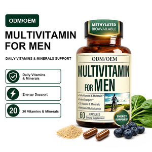 Complément de bien-être OEM pour hommes adultes : Capsules multivitaminées à base de plantes contenant de la vitamine B12, du <span class=keywords><strong>magnésium</strong></span>, de la biotine, de la <span class=keywords><strong>spiruline</strong></span> et du zinc - Product Image 1