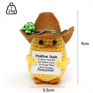 Jouets en laine à coudre et à tisser mignons en gros, animaux en crochet positifs, poupées faites à la main pour enfants, poupées au crochet - Product Image 3