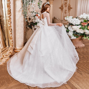 Nuovo abito da sposa a maniche lunghe per bambini con coda per festa di compleanno <span class=keywords><strong>vestito</strong></span> da principessa Pompadour - Product Image 6
