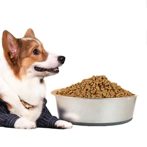 Soild And Resistant To Falling Round Stainless Steel Pet Bowls Anti Slip Silicone Bottom Pet Feeder