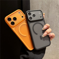 Nouvelle coque de téléphone magnétique transparente mate avec chargement sans fil pour 17 Air 16 15 14 13 Pro Max, protection des boutons de l'appareil photo, coque antichoc